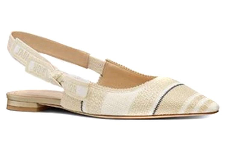 (W) Dior J'Adior Embroidered Cotton Flats 'Beige' 圖 3