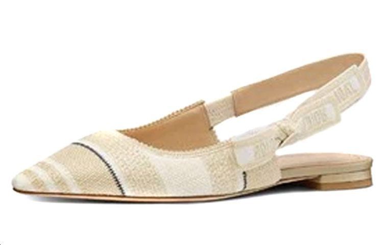 Shop (W) Dior J''Adior Geborduurde Katoenen Flats ''Beige'' KCB660STE_S16T