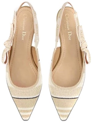 (Women) Dior J'Adior Embroidered Cotton Flats 'Beige' KCB660STE_S16T Purchase (Women) Dior J'Adior Embroidered Cotton Flats 'Beige' KCB660STE_S16T