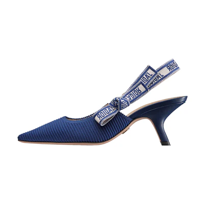 (W) Dior J'Adior Embroidered Cotton High-Heel Sandals 'Blue'