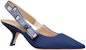 (W) Sandal Tumit Tinggi Kapas Bersulam Dior J'Adior 'Biru' KDP866EFR_S88B