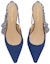 Shop (W) Sandal Tumit Tinggi Kapas Bersulam Dior J'Adior 'Biru' KDP866EFR_S88B
