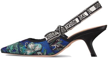 (Women) Dior J'Adior Embroidered Cotton High Heels 'Teal' KDP866VOY_S21N