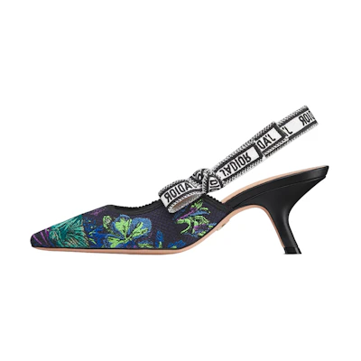 (W) Dior J'Adior Embroidered Cotton High Heels 'Black' KDP704PCE_S15X
