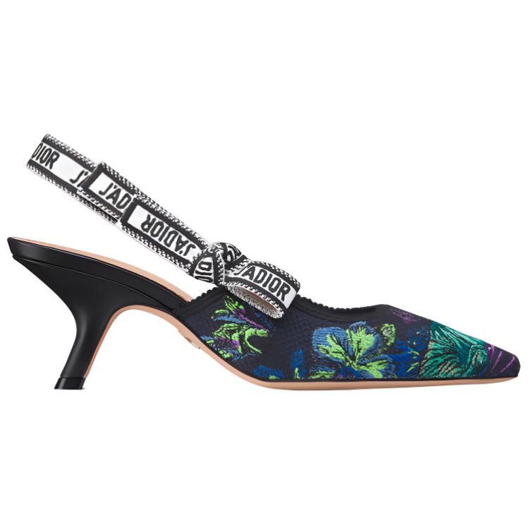 (W) Dior J'Adior Embroidered Cotton High Heels 'Black' KDP704PCE_S15X 圖 2