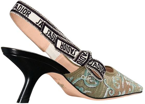 (Women) Dior J'Adior Embroidered Cotton Pointed-Toe Sandals 'Light Blue' KDP761BXE_S71B Lookbook (Women) Dior J'Adior Embroidered Cotton Pointed-Toe Sandals 'Light Blue' KDP761BXE_S71B