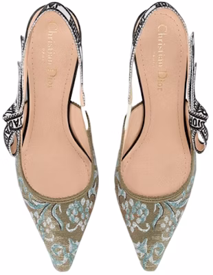 (Women) Dior J'Adior Embroidered Cotton Pointed-Toe Sandals 'Light Blue' KDP761BXE_S71B Shop (Women) Dior J'Adior Embroidered Cotton Pointed-Toe Sandals 'Light Blue' KDP761BXE_S71B