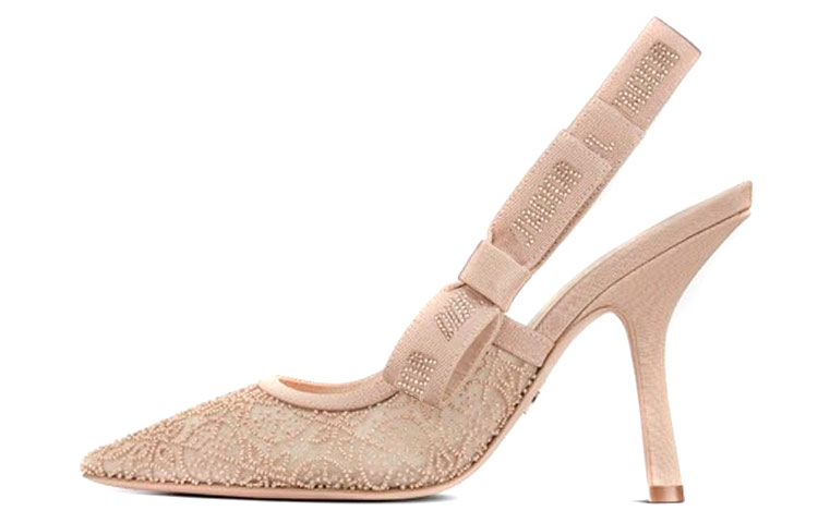 Buy (W) Dior J'Adior Hak Tinggi Bordir Katun Slingback 'Nude' KDP894CEG_S31U