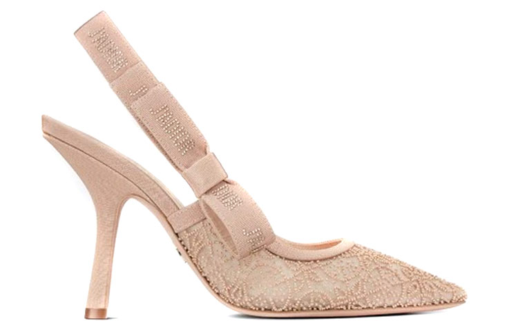 Order (W) Dior J'Adior Hak Tinggi Bordir Katun Slingback 'Nude' KDP894CEG_S31U