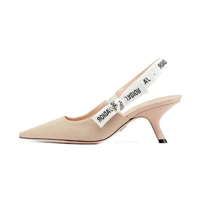 (W) Dior J'Adior Embroidered Slingback Sandals 'Nude'