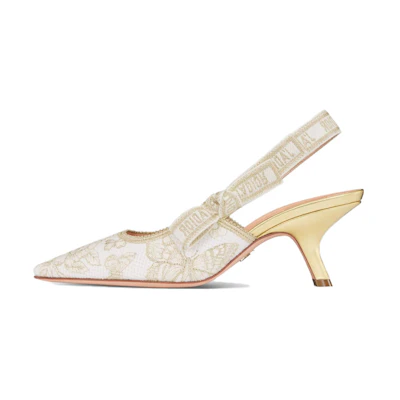 (W) Dior J'Adior Fabric 'Elegant CMFT' Slingback Heels 6.5cm 'Black' KDV028BMT_S26X