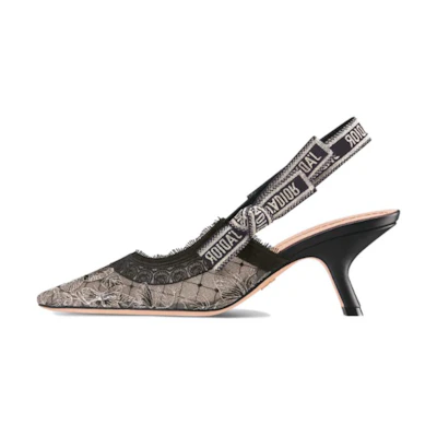 (W) Dior J'Adior Fabric Pointed-Toe Slingback Pumps 'Navy' KCP867EFR_S56B