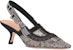 (W) Dior J'Adior Kain Tumit Tinggi Slingback 'Navy' KCP867EFR_S56B KCV028BXT_S21X
