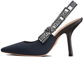Buy DIOR 迪奧 J’Adior 織物 尖頭套腳 細跟 高跟鞋 10cm 女款 深藍色