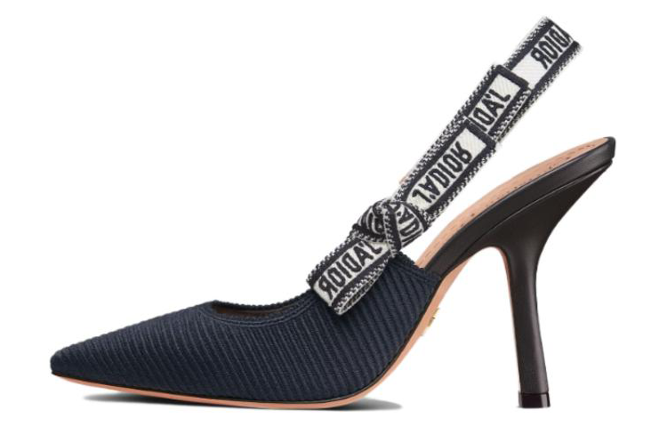 (Women) Dior J'Adior Fabric Slingback Pumps 'Black Brown' KCP868SGD_S42M