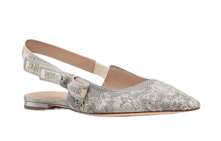 Order DIOR 迪奧 J'Adior 刺繡露跟平底涼鞋 女款 灰色