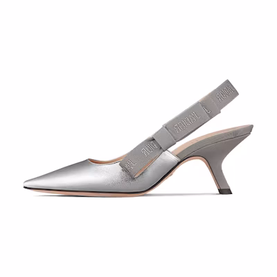 (W) Dior J'Adior High-Heeled Slide 'Silver'