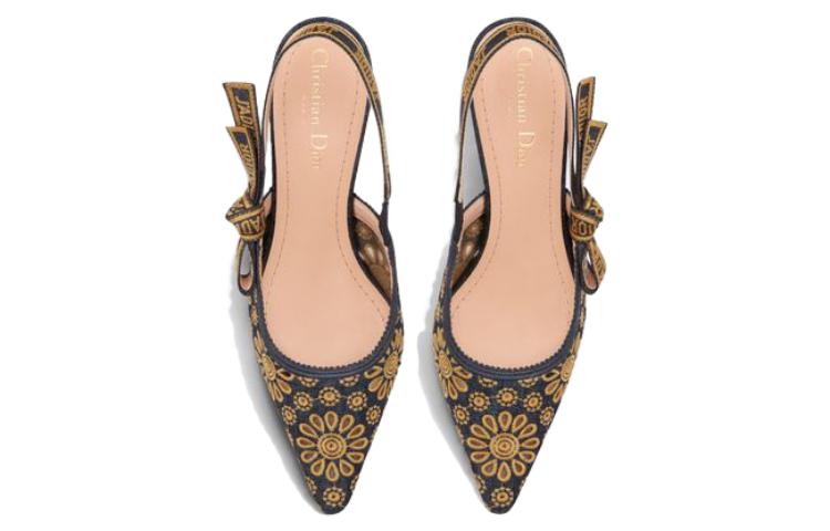 Lookbook 迪奧J'Adior編織露跟包頭細跟高跟鞋女款黑棕