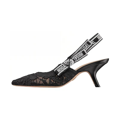 (W) Dior J'Adior High Heel Sandal 'Black Embroidery'