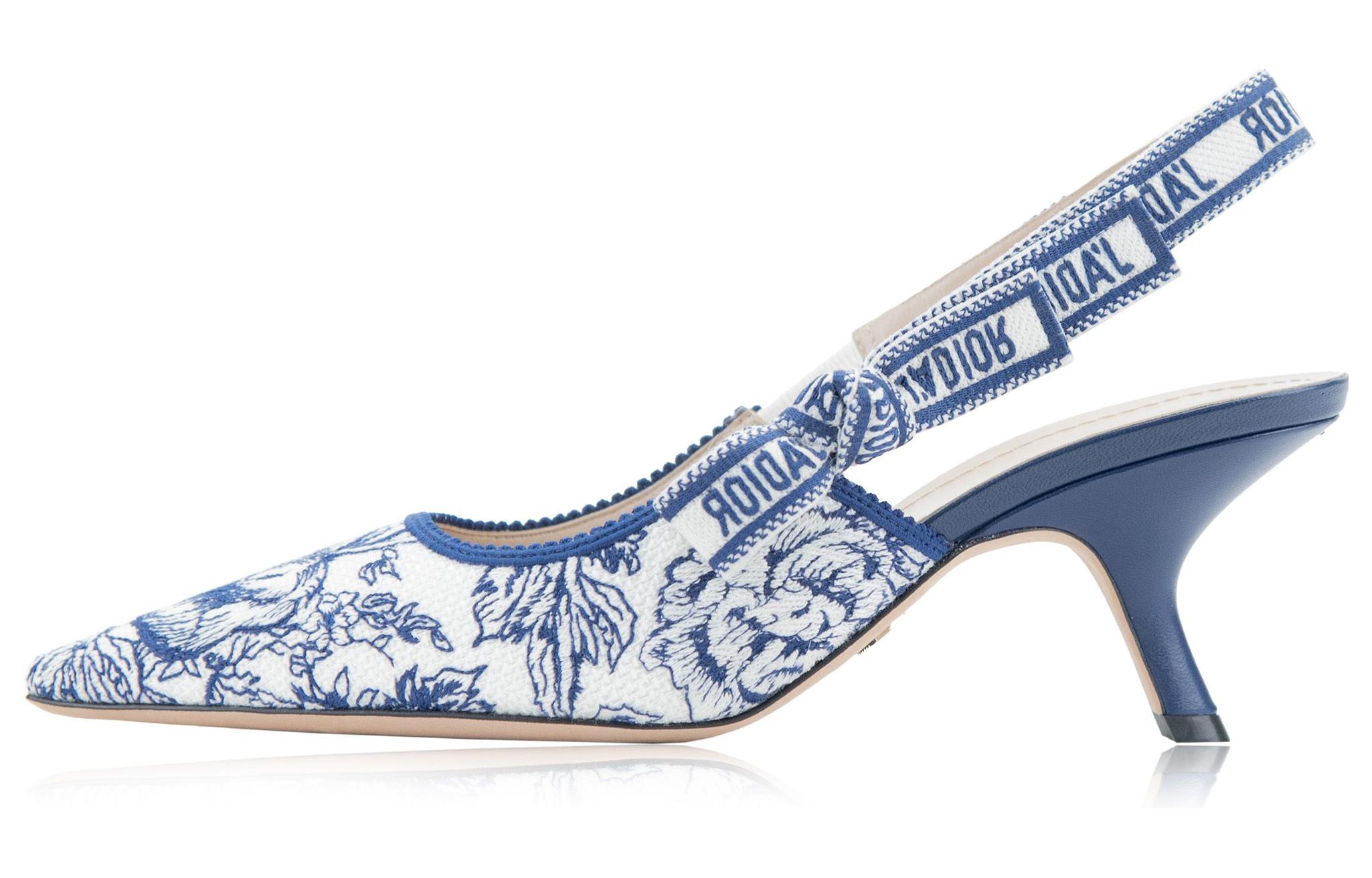 (Women) Dior J'Adior High Heels 'Embroidered Cotton Blue and White' KDP761JHR_S60W