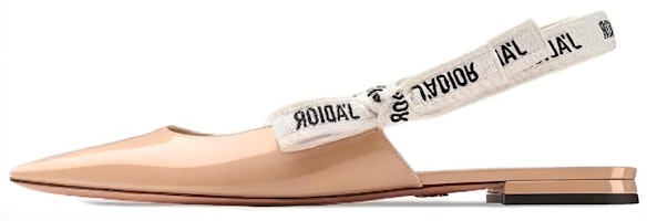 (Women) Dior J'Adior Patent Calfskin Slingback Flats 'Nude' KCB384VNR_S12U (Women) Dior J'Adior Patent Calfskin Slingback Flats 'Nude' KCB384VNR_S12U