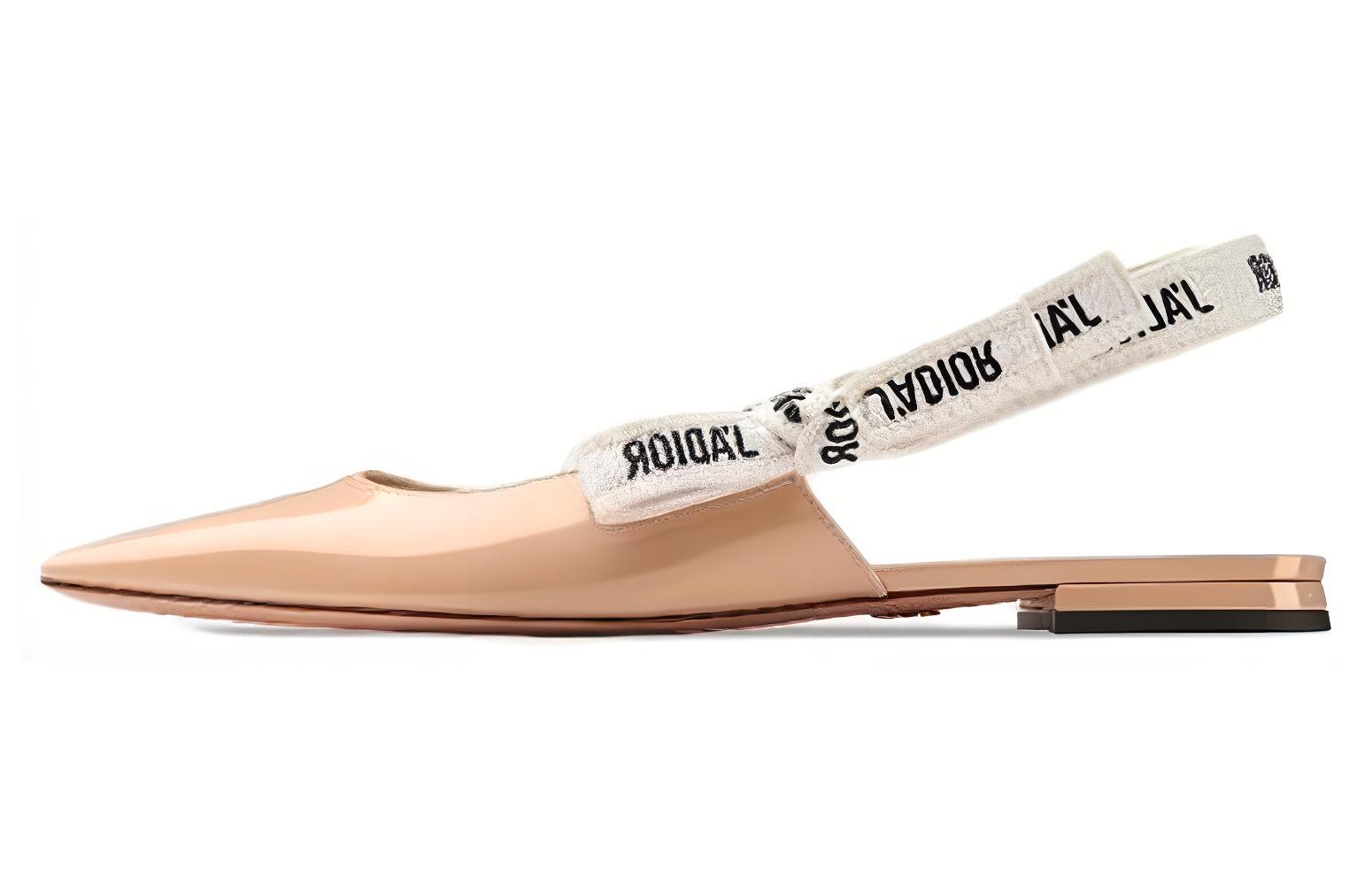 (Women) Dior J&#x27;Adior Patent Calfskin Slingback Flats &#x27;Nude&#x27; KCB384VNR_S12U