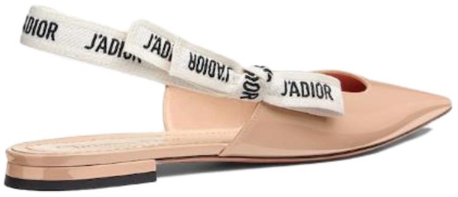 (W) Dior J'Adior Patent Calfskin Slingback Flats 'Nude' Kasut Rata Kulit Paten KCB384VNR_S12U Lookbook (W) Dior J'Adior Patent Calfskin Slingback Flats 'Nude' Kasut Rata Kulit Paten KCB384VNR_S12U