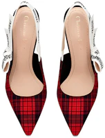 Shop DIOR 迪奥 J'ADIOR 尖頭格子高跟鞋 女款 紅色