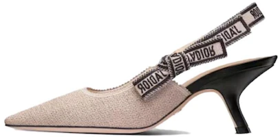 (Women) Dior J'Adior Slingback High Heel 'Embroidered Hibiscus Canvas with Bow' KDP919JUR_S08U (Women) Dior J'Adior Slingback High Heel 'Embroidered Hibiscus Canvas with Bow' KDP919JUR_S08U