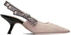 (W) Dior J'Adior Slingback High Heel 'Kanvas Sulam Bunga Raya dengan Reben' KDP919JUR_S08U