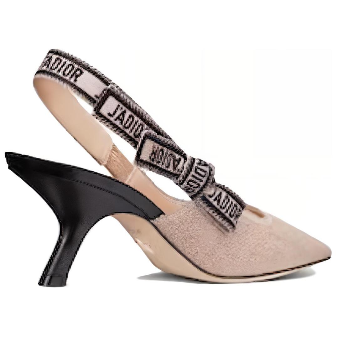 Shop (Women) Dior J'Adior Slingback High Heel 'Embroidered Hibiscus Canvas with Bow' KDP919JUR_S08U