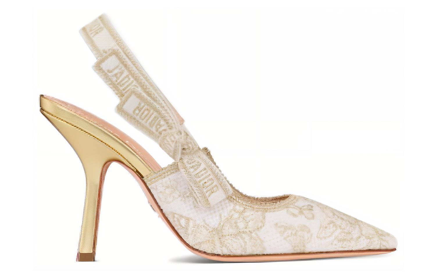 Order (W) Dior J'Adior Slingback Pump 'Hitam dan Putih' KDP866MPK_S19W KDP867ESR_S49K