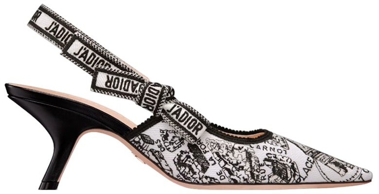 (W) Dior J’Adior Slingback Pump 'Hitam Putih' dengan Pita KDP866KPY_S15W Order (W) Dior J’Adior Slingback Pump 'Hitam Putih' dengan Pita KDP866KPY_S15W