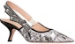 (W) Dior J'Adior Slingback Pump 'Hitam dan Putih Reben' KDP866KPY_S15W