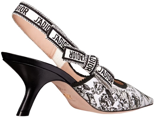 (W) Dior J’Adior Slingback Pump 'Hitam Putih' dengan Pita KDP866KPY_S15W Shop (W) Dior J’Adior Slingback Pump 'Hitam Putih' dengan Pita KDP866KPY_S15W
