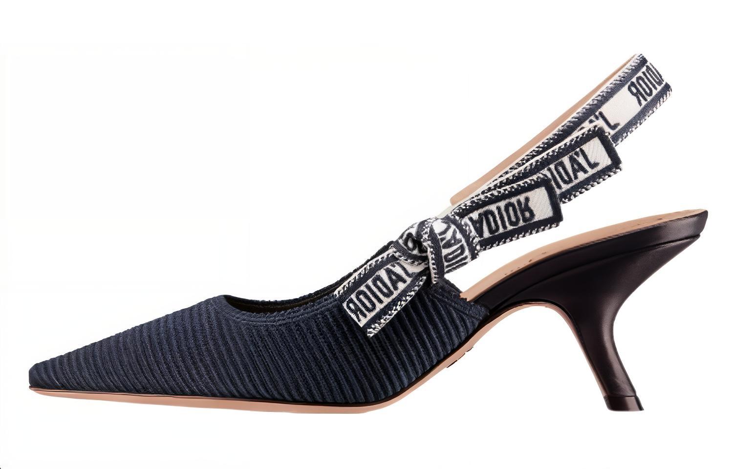 (Women) Dior J&#x27;Adior Slingback Pump &#x27;Embroidered Black Canvas&#x27; KCP867FWY_S900