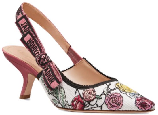 (W) Dior J'Adior Slingback Pump 'Pink Cotton Bordir Pita' KDP866VOY_S66P KDP866FCE_S43L Order (W) Dior J'Adior Slingback Pump 'Pink Cotton Bordir Pita' KDP866VOY_S66P KDP866FCE_S43L