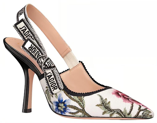 DIOR 迪奧 J'Adior 棉布 刺繡 露跟 細跟 高跟鞋 女款 白色 Lookbook DIOR 迪奧 J'Adior 棉布 刺繡 露跟 細跟 高跟鞋 女款 白色