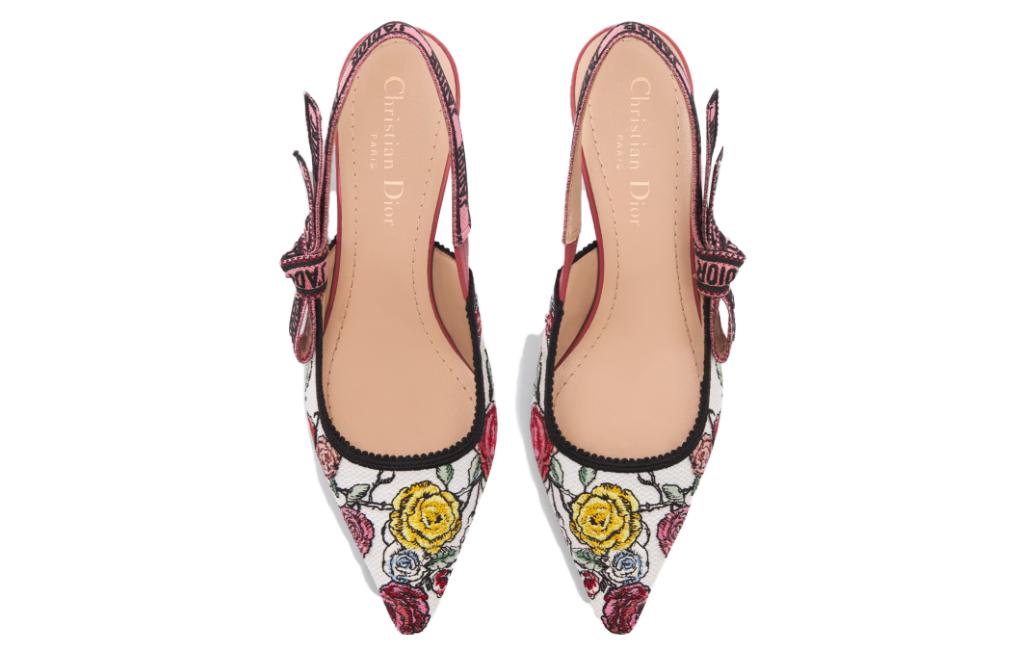 (W) Dior J'Adior Slingback Pump Nude 'Embroidered Satin Bow' KDP919SEM_S12U 圖 4