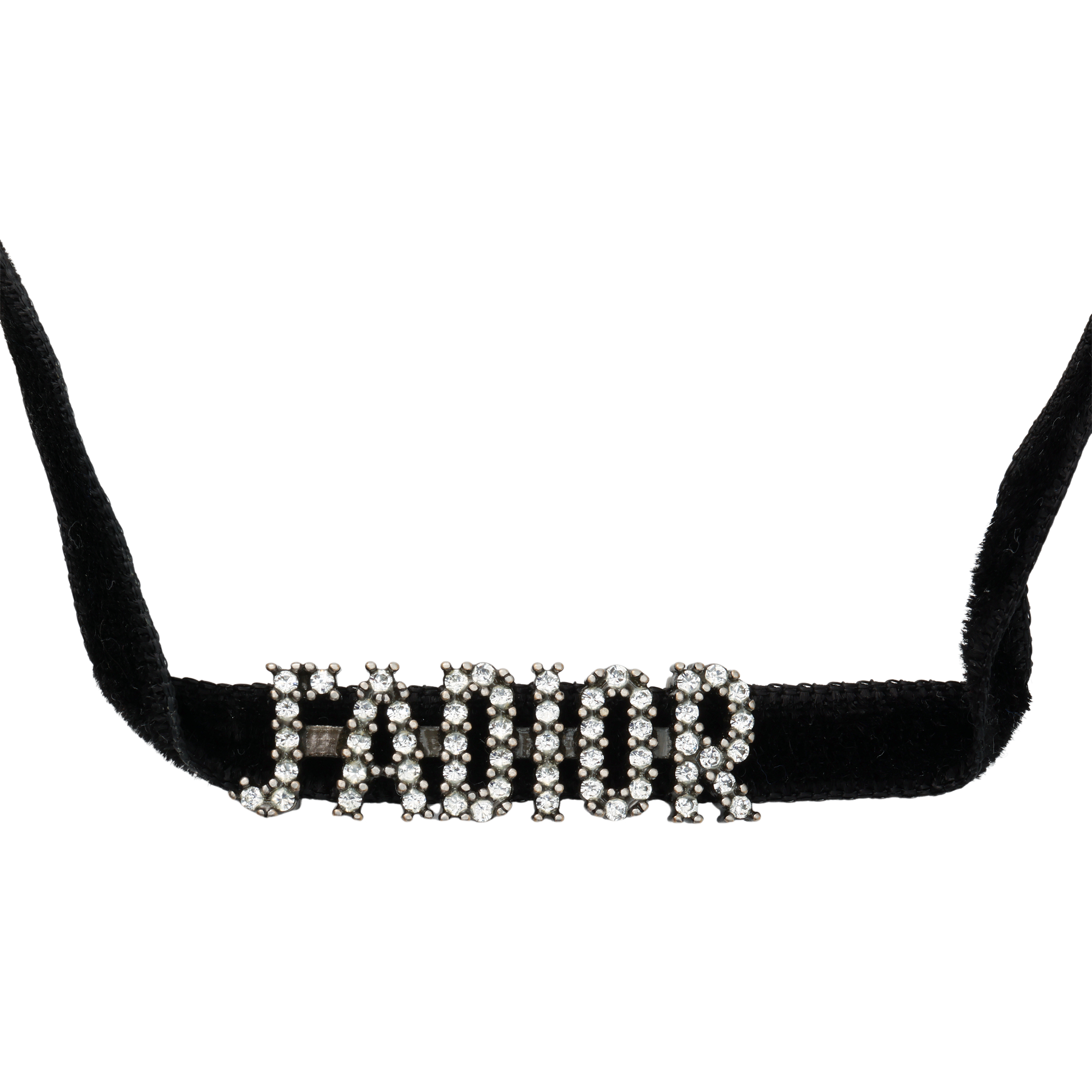 (Women) Dior J'Adior Velvet Necklace Black with Imitation Crystals Metal Palladium N0681ADRCY-D909 圖 5