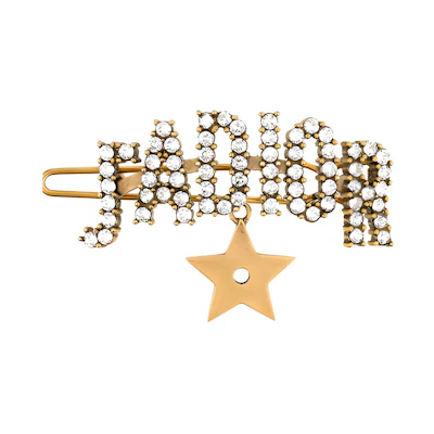 (Women) Dior J'Adior Vintage Gold and White Crystal Hair Barrette for Women V0316ADRCY-D908