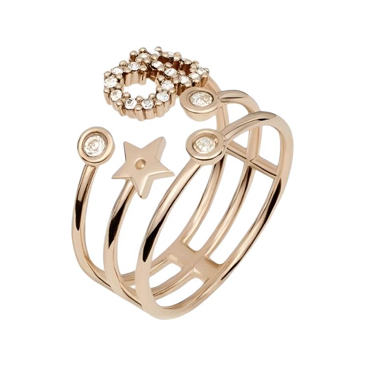 (Women) DIOR Korean Sweet Style Gold Metallic Ring R0566SYDCY-D301