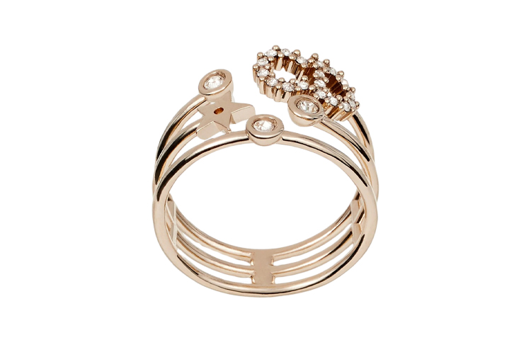 (Women) DIOR Korean Sweet Style Gold Metallic Ring R0566SYDCY-D301 圖 3