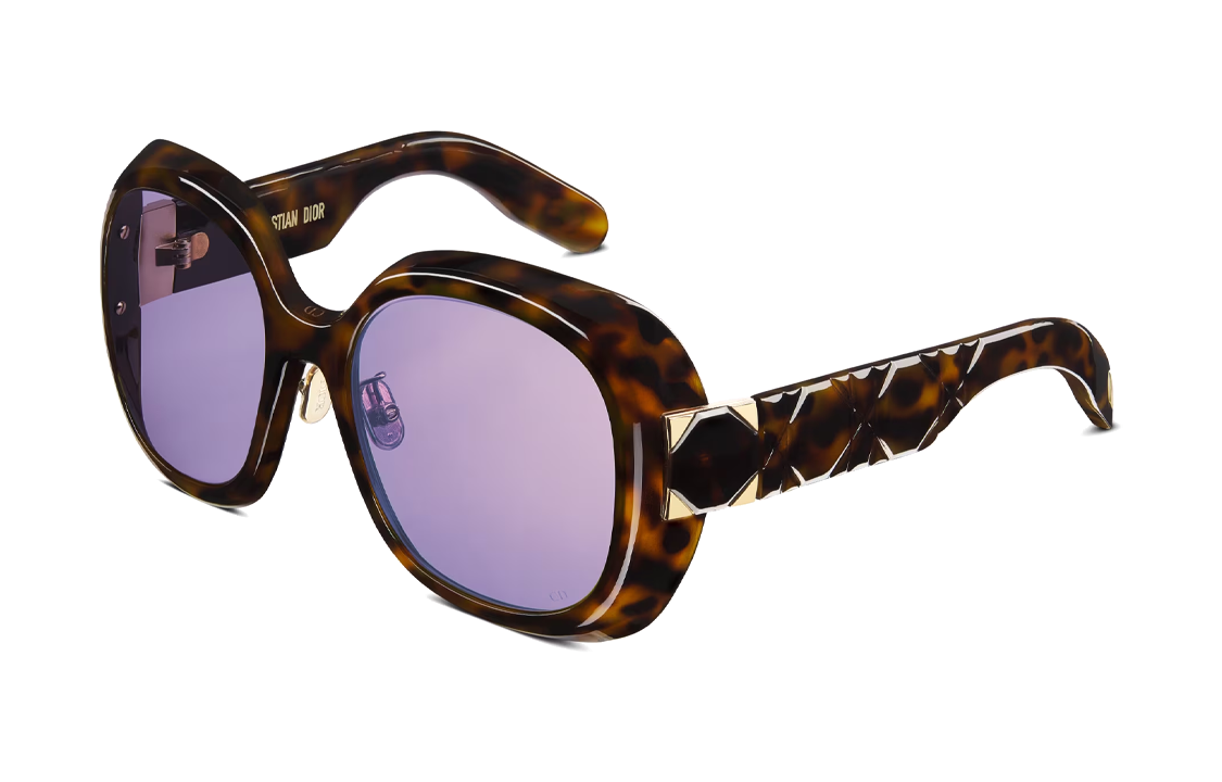 (Women) DIOR LADY 95.22 Irregular Brown Sunglasses with Logo,  Acetate Frame. LADYR2FXR-20G0 圖 2