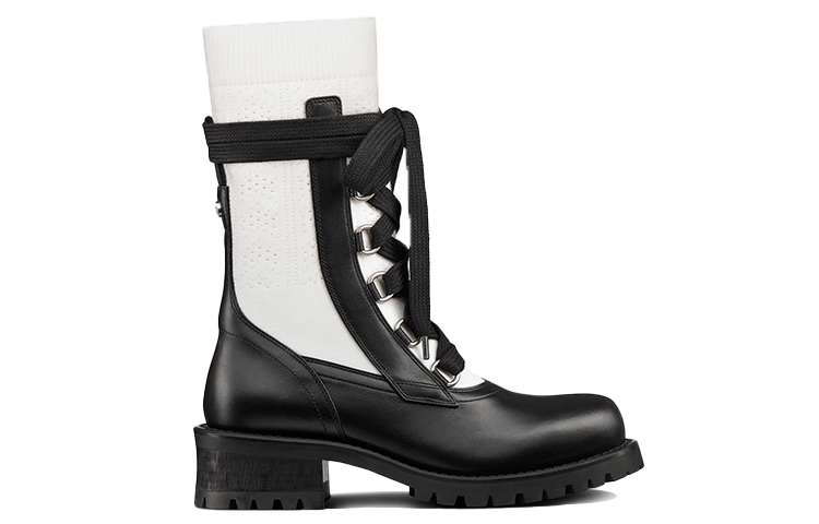 Order (W) Dior ランド レースアップブーツ (黒白) KCI701CFR_11X