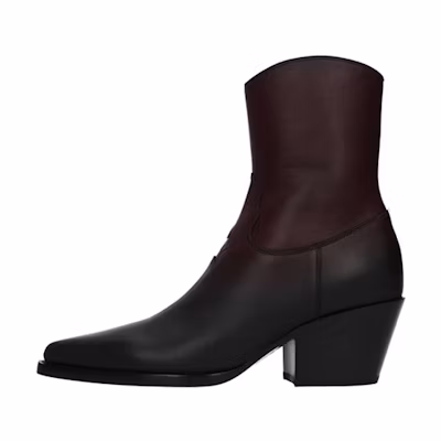 (W) Dior Leather Ankle Boot 'Burgundy'