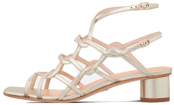 DIOR迪奧 皮革 粗跟搭扣 時尚涼拖 3.5公分 女款 金色 Buy DIOR迪奧 皮革 粗跟搭扣 時尚涼拖 3.5公分 女款 金色