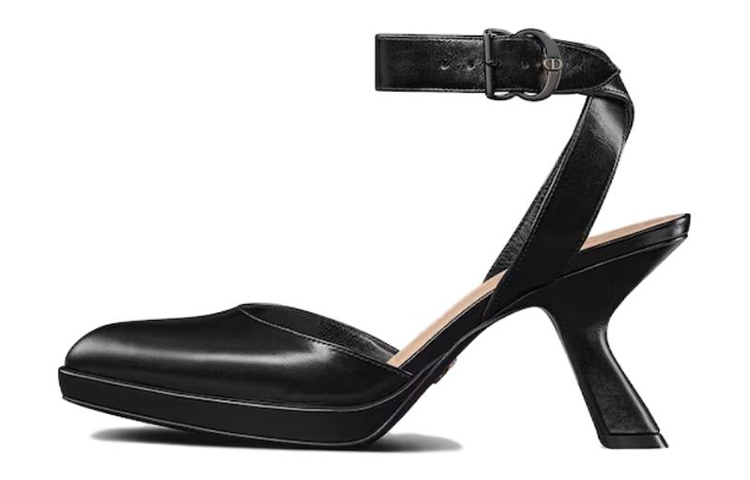 (Women) Dior Leather High-Heeled Sneakers 'Black' KDV097VEA_S900