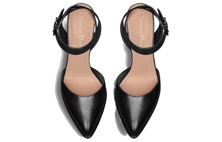 Shop (W) Zapatillas Dior de Cuero con Tacón Alto 'Negro' KDV097VEA_S900