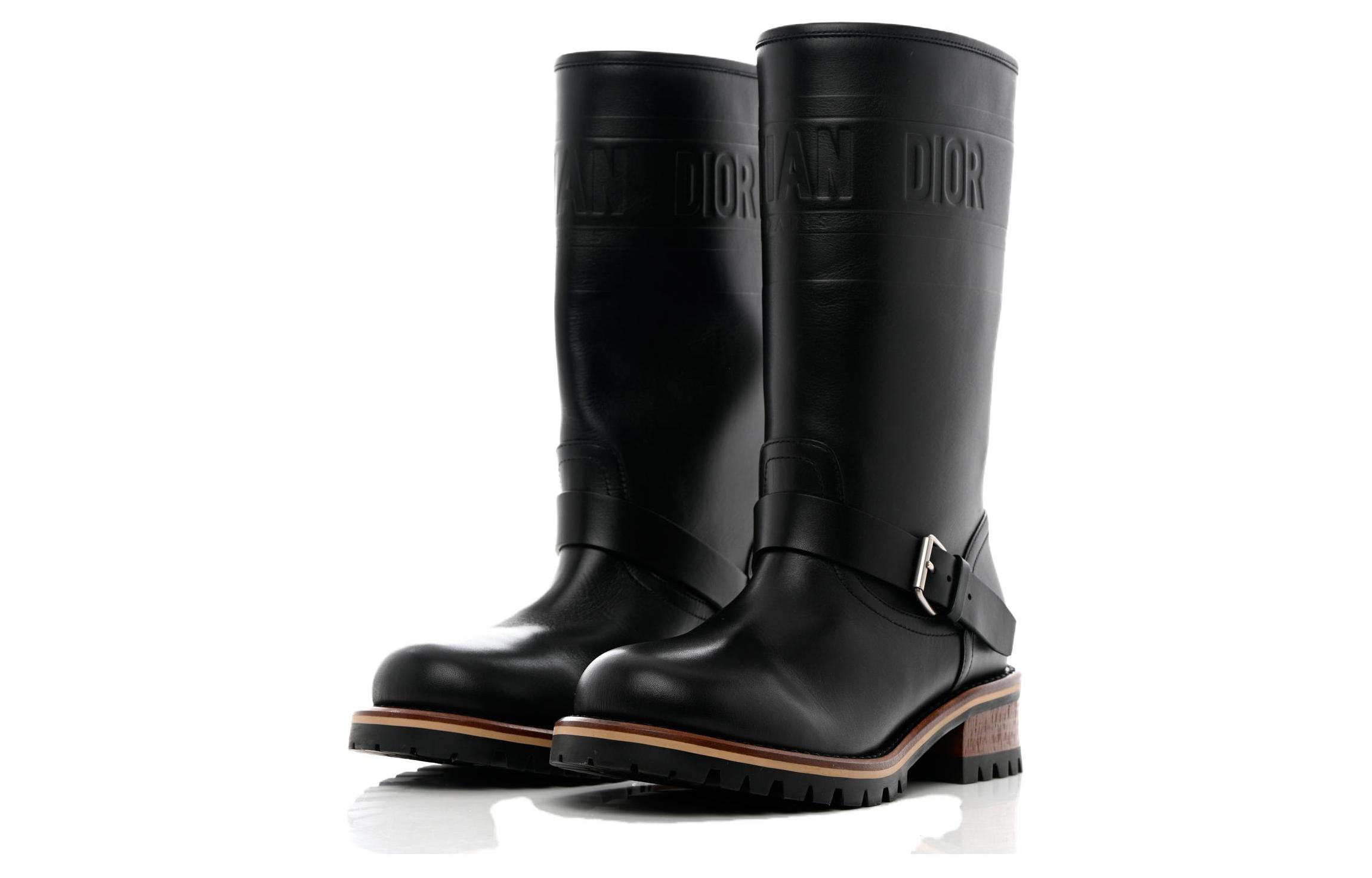 Shop (Women) Dior Leather High-Top Slip-On Boot 'Black' KCI660CBO_900